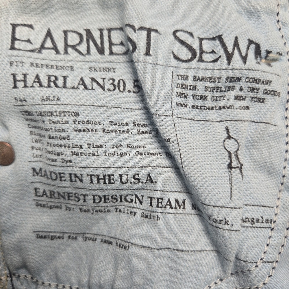 Earnest Sewn Women's Jeans Size 27 Harlan Skinny - Picture 6 of 9